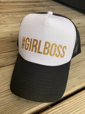 #Girlboss hats Glitter letters Womens snap back