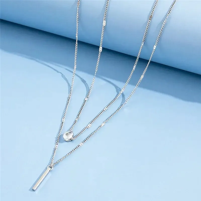 Glamorous Versatile Square Crystal Necklace Set