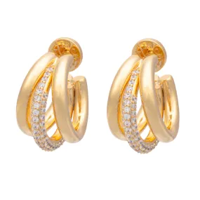 Gold Claw Cubic Zirconia Earrings