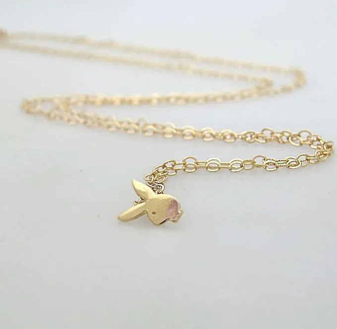 Gold Filled Bunny Pendant Necklace