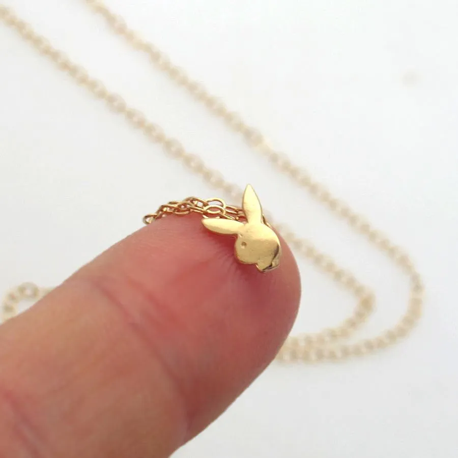 Gold Filled Bunny Pendant Necklace