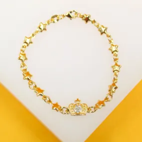 Gold Filled Star Kids Bracelet With Cubic Zirconia Stones