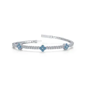 Good Luck Simulated Blue Topaz Flexible Tennis Bracelet