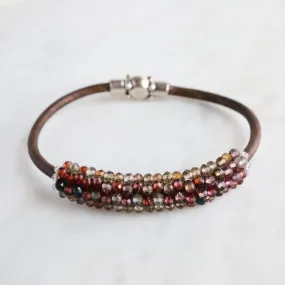 Hand Stitched Muli-Faceted Shaded Spinel Bracelet