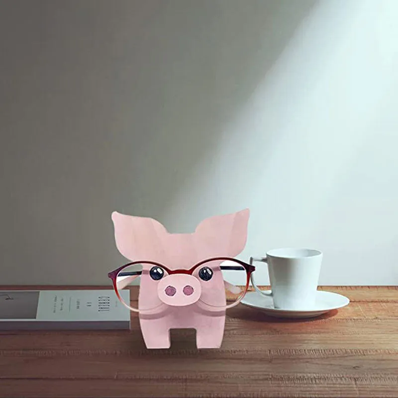 Handmade Glasses Stand Pig