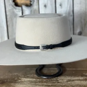 Hat Band | Black Leather w/ Fancy Lacing