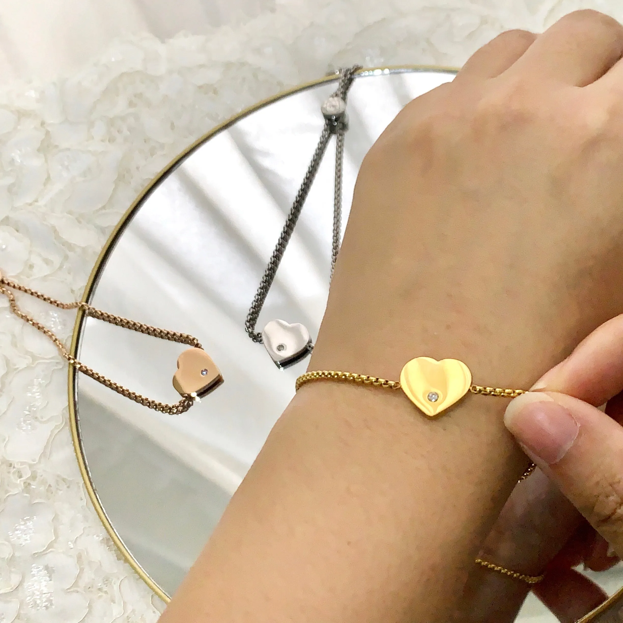 Heart bracelet - Rose Gold