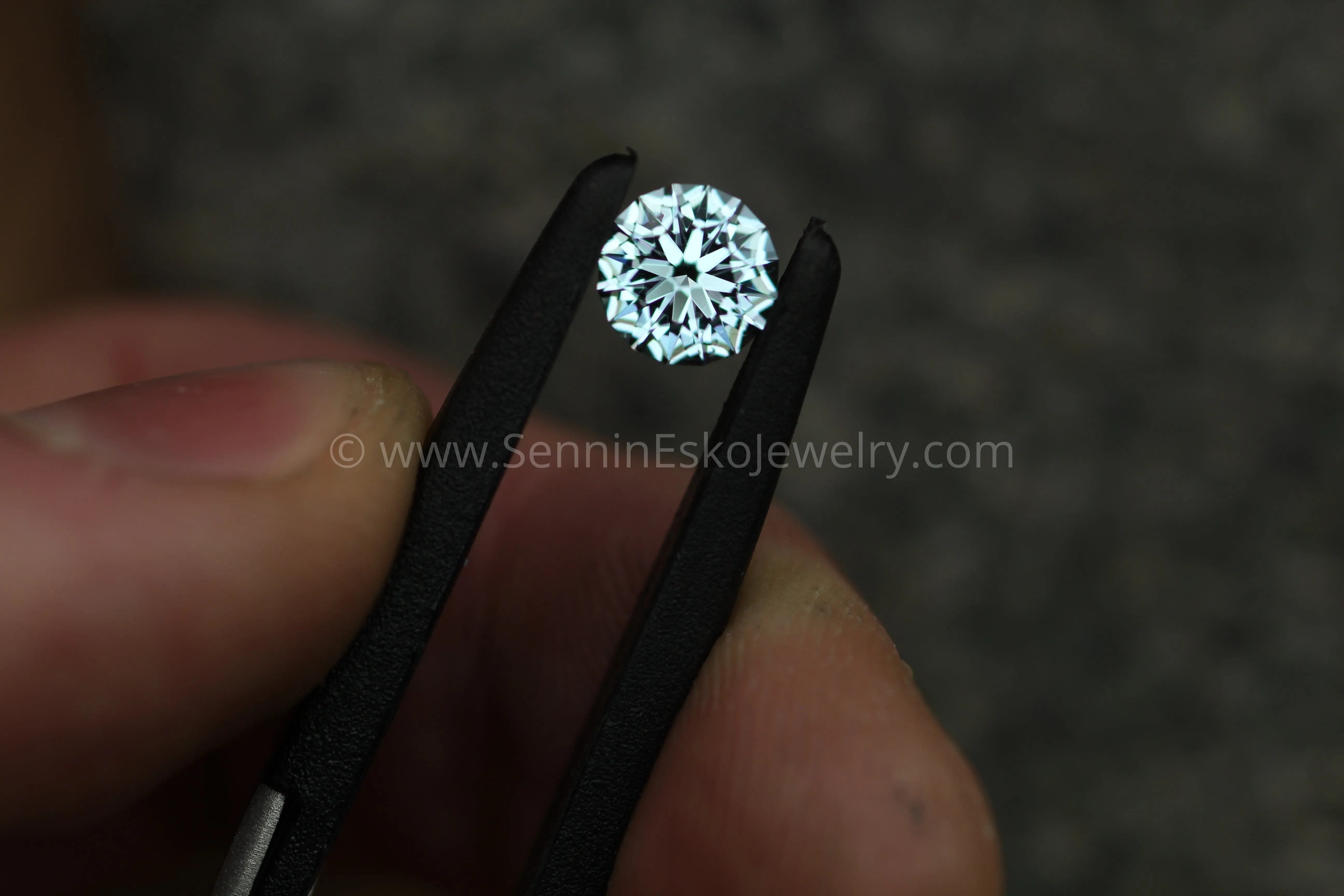 Hearts and Arrows Hand Cut Brazilian Aquamarine - 6.9mm - Precision Cut