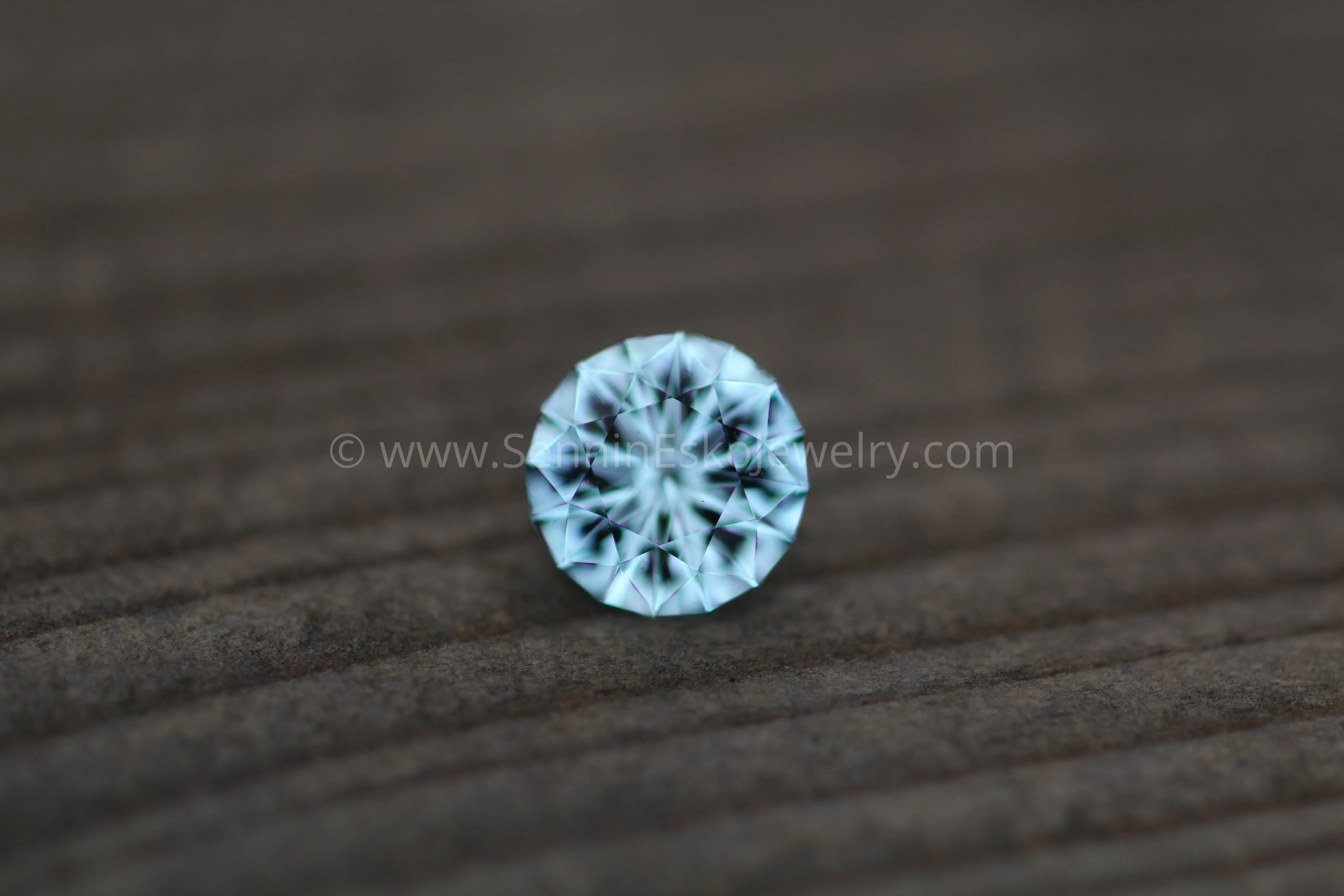 Hearts and Arrows Hand Cut Brazilian Aquamarine - 6.9mm - Precision Cut