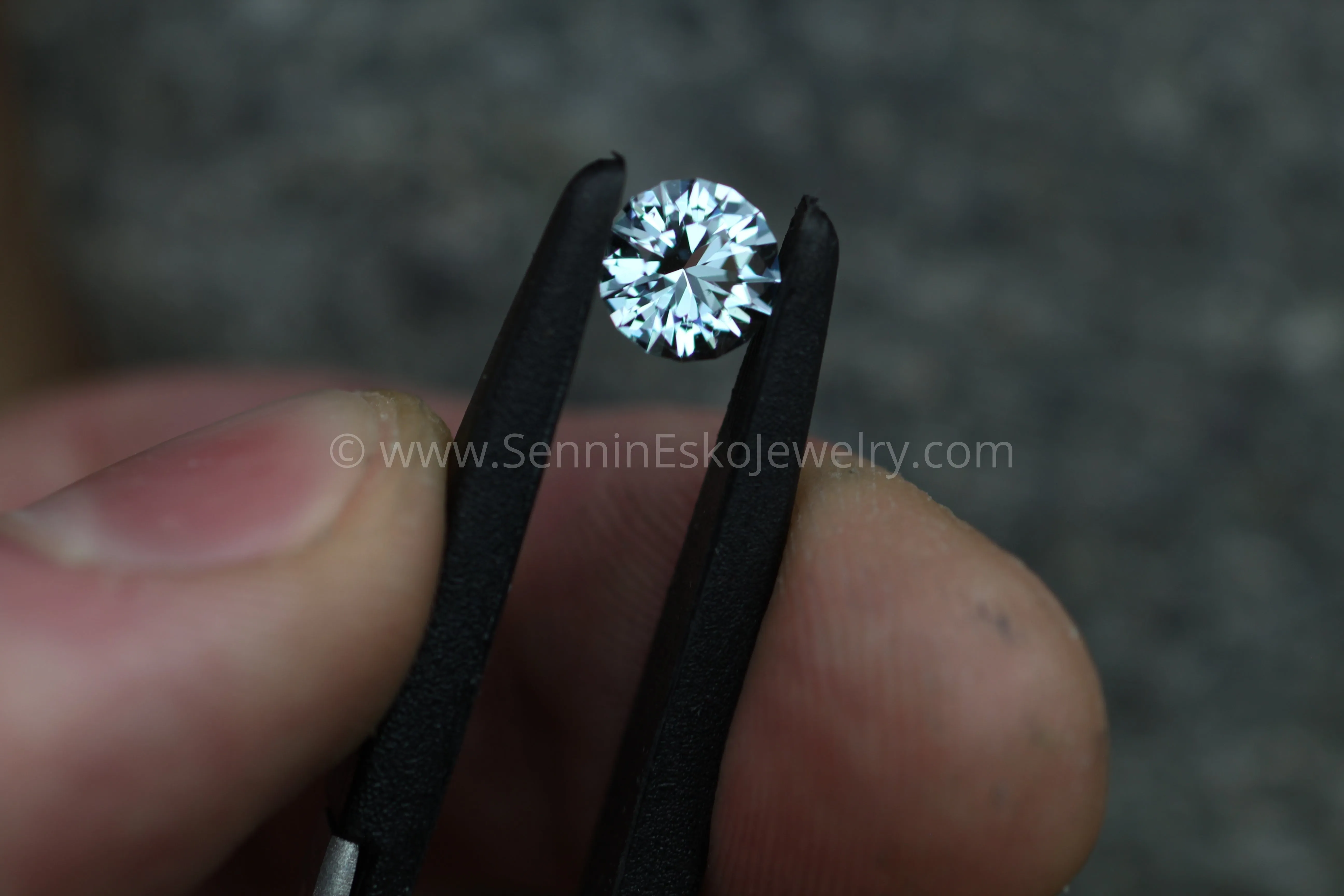 Hearts and Arrows Hand Cut Brazilian Aquamarine - 6.9mm - Precision Cut