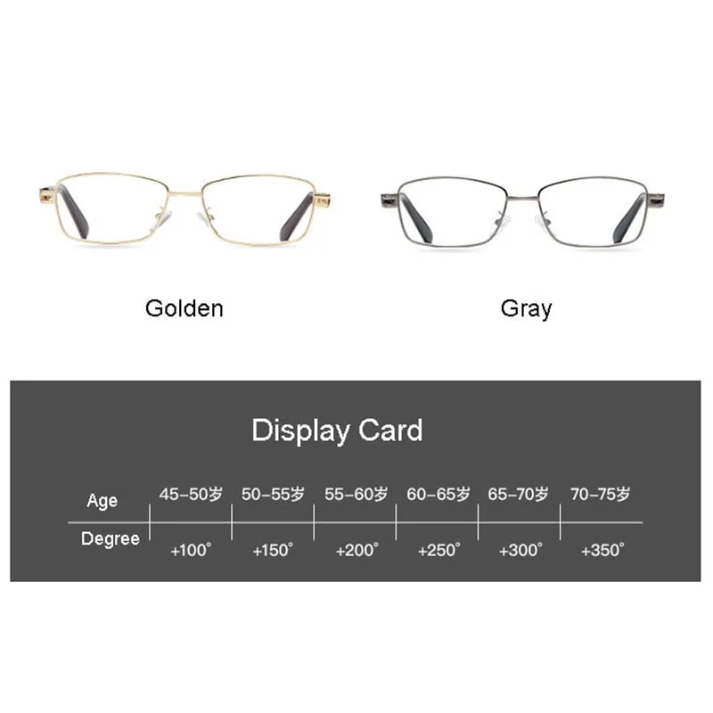 Hotony Unisex Full Rim Rectangular Alloy Frame Presbyopic Reading Glasses 9005