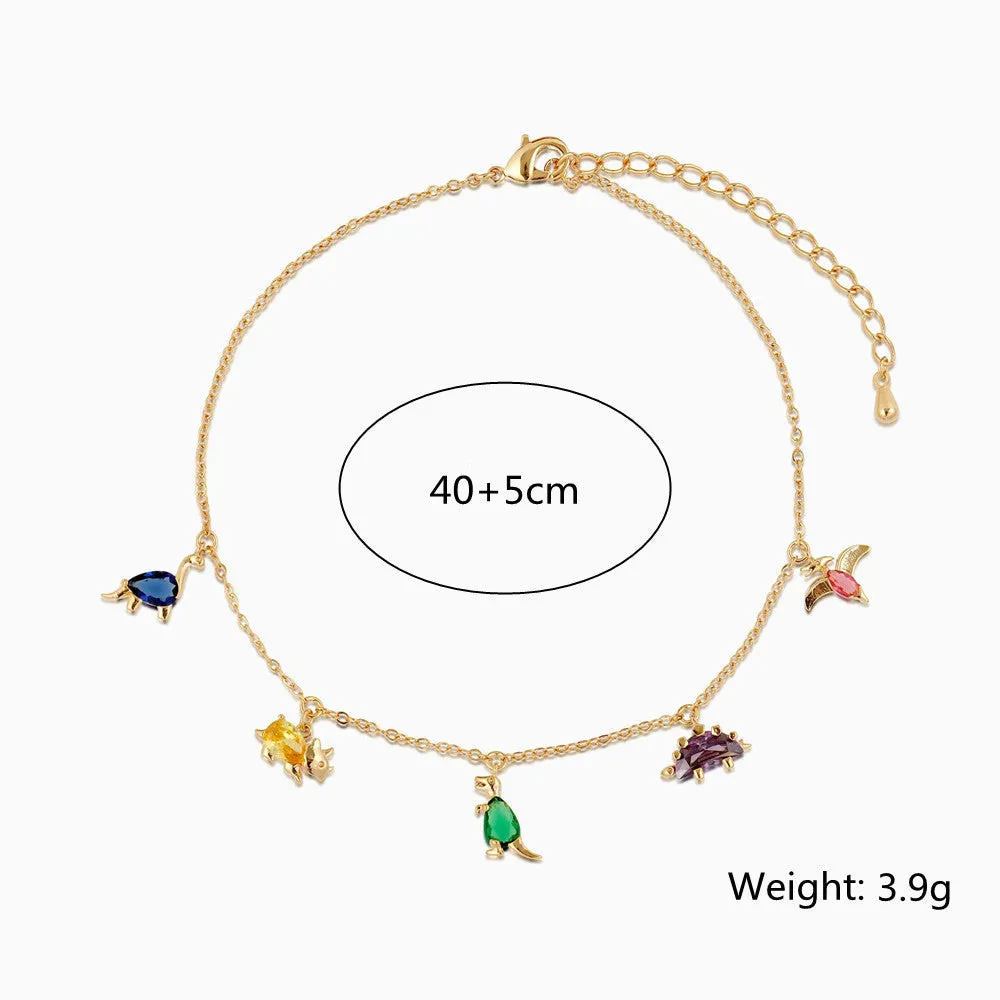 INS New Small Dinosaur Anklet Clavicle Chain