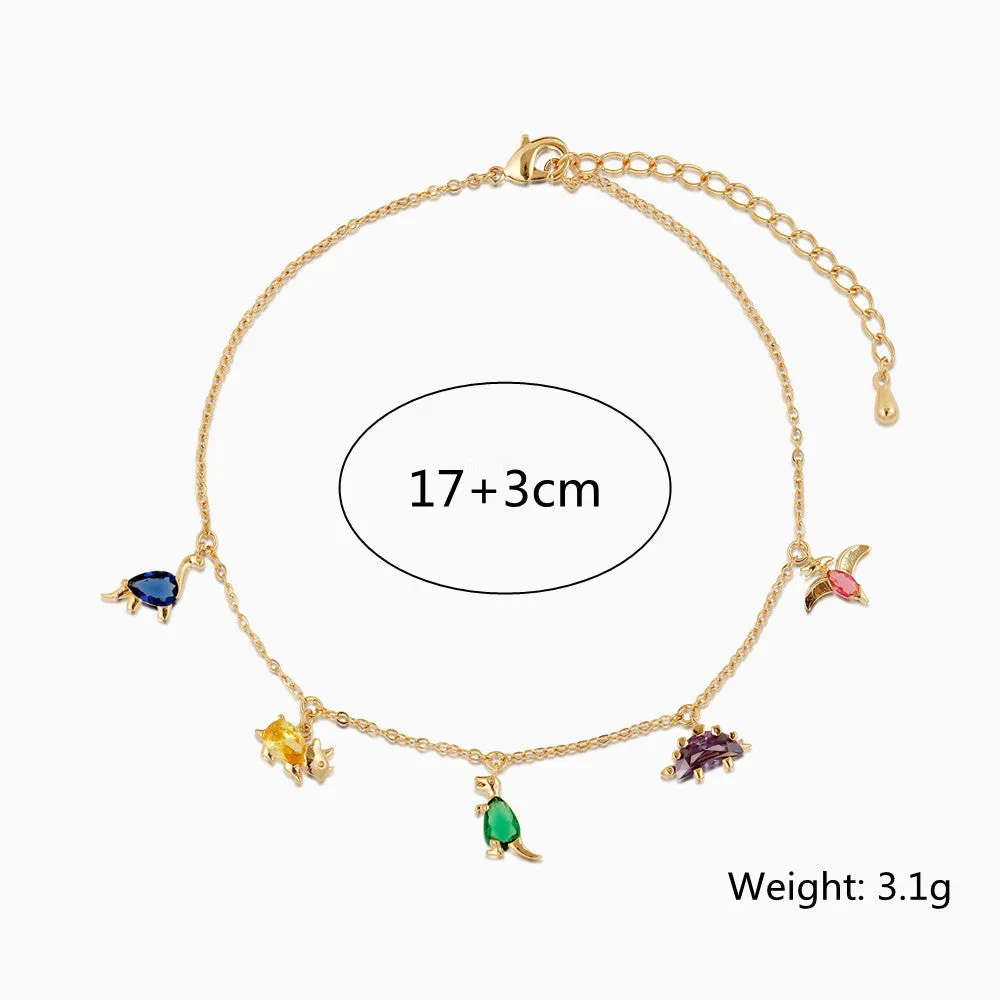 INS New Small Dinosaur Anklet Clavicle Chain