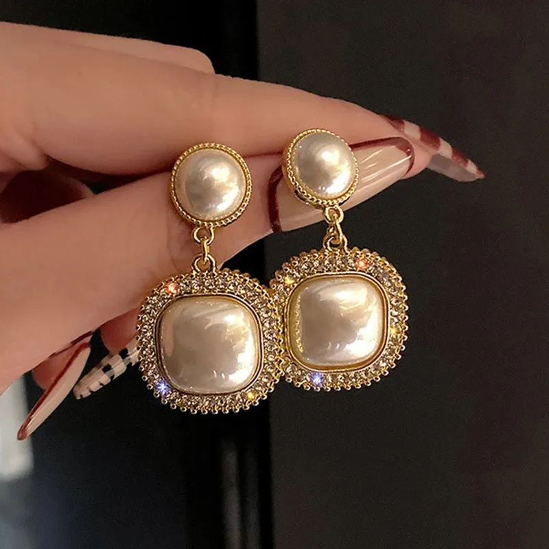 JC - Fashion Cuff Earrings: Gold with pearl and zircon, perfect for women’s party and wedding gifts