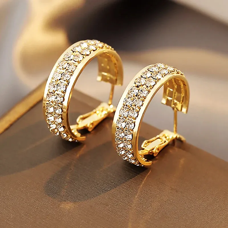 JC - Fashion Cuff Earrings: Gold with pearl and zircon, perfect for women’s party and wedding gifts