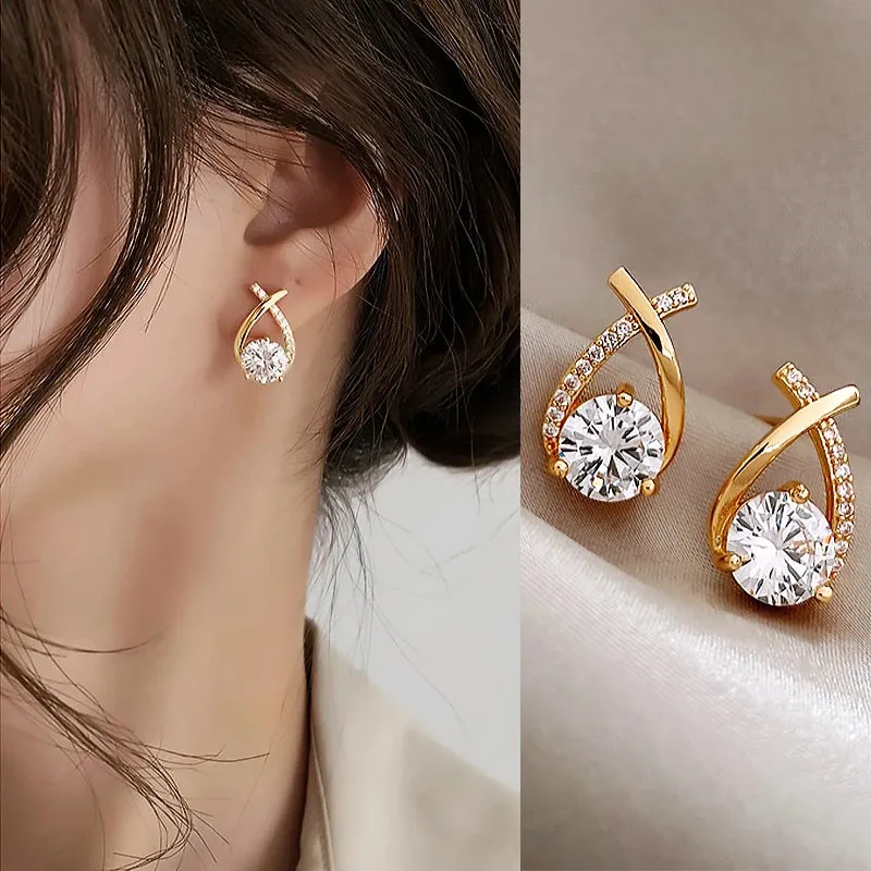 JC - Fashion Cuff Earrings: Gold with pearl and zircon, perfect for women’s party and wedding gifts