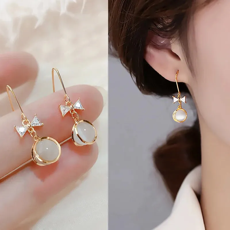 JC - Fashion Cuff Earrings: Gold with pearl and zircon, perfect for women’s party and wedding gifts