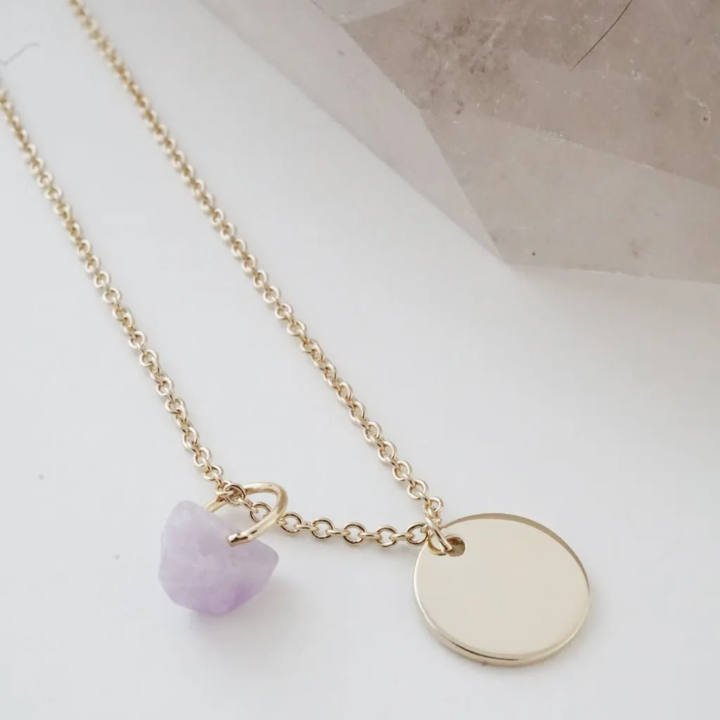 Karma Crystal   Disc Necklace