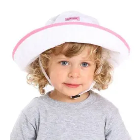 Kids Adjustable Sun Hat, in sizes infant to 8 years, white and pink UPF50 