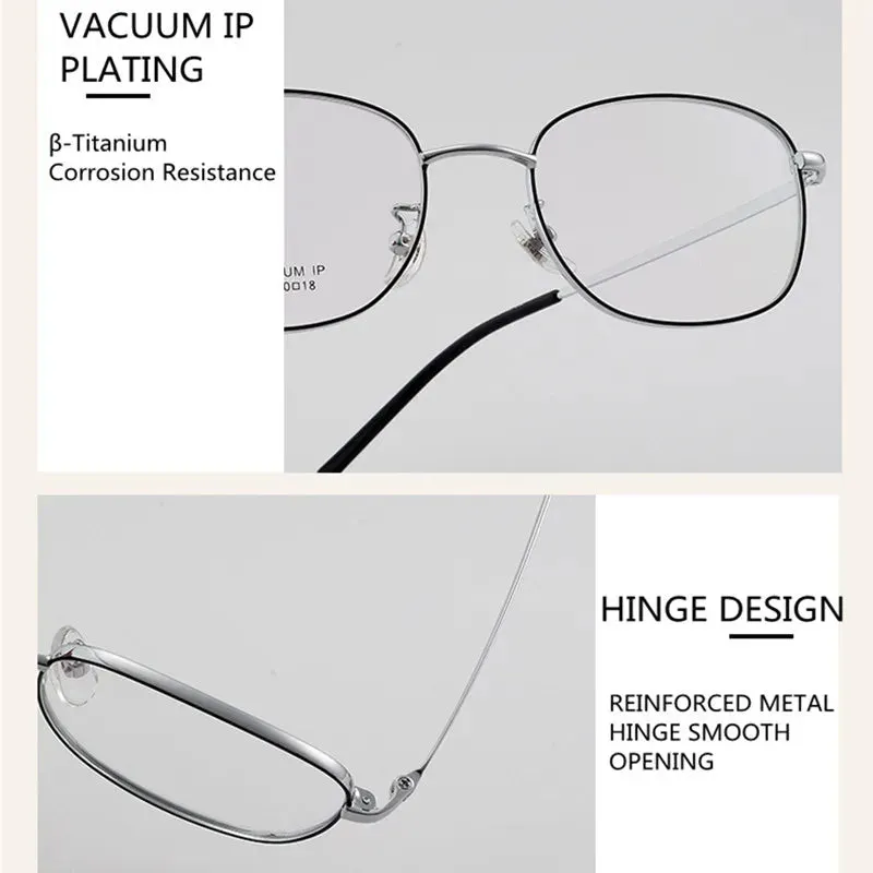 Kocolior Unisex Full Rim Irregular Square Alloy Hyperopic Reading Glasses 80011