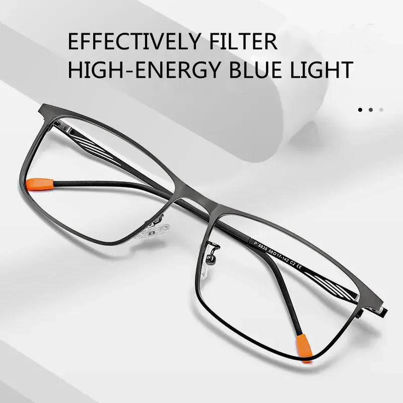 Kocolior Unisex Full Rim Square Alloy Hyperopic Reading Glasses 8835