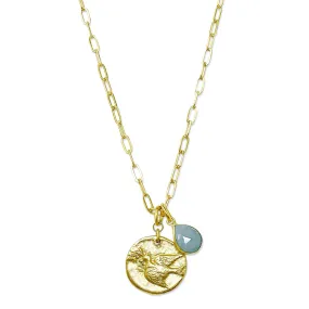 Krista Sheldon Jewelry - Dove Medallion Necklace (Aquamarine)