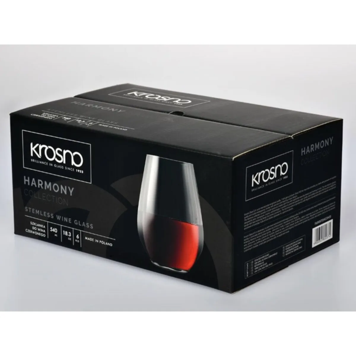 Krosno Harmony Stemless Wine Glasses 540ml (Set of 6)