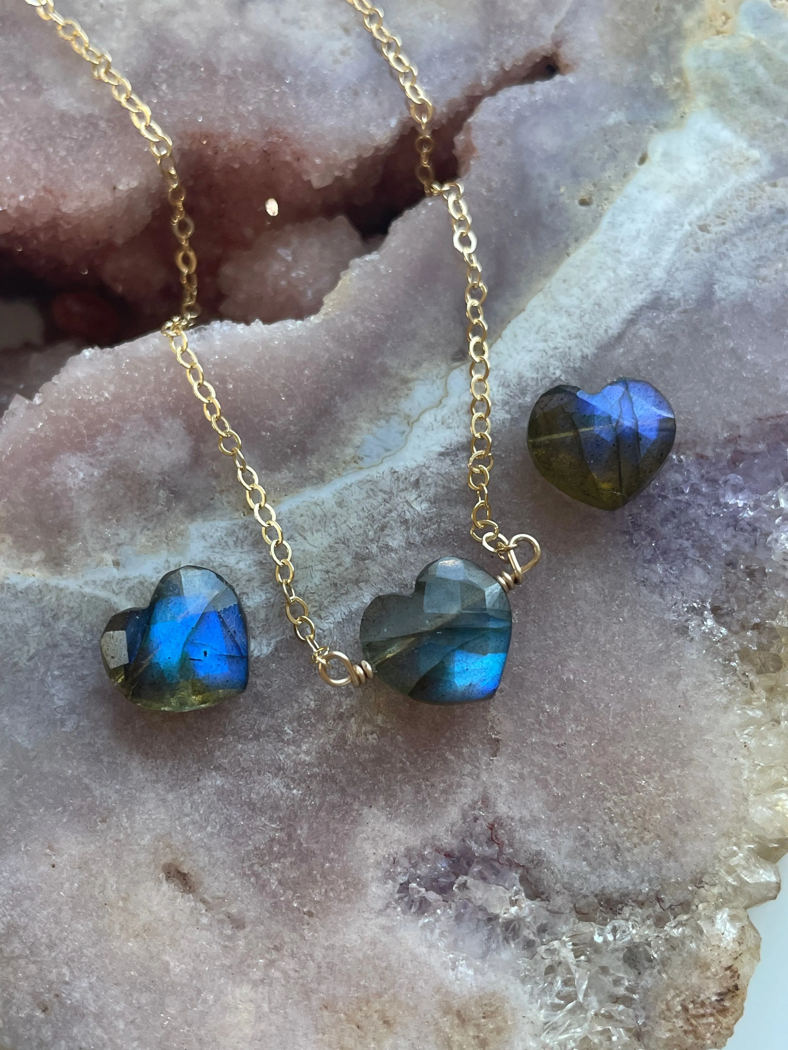 Labradorite Heart Pendant Necklace