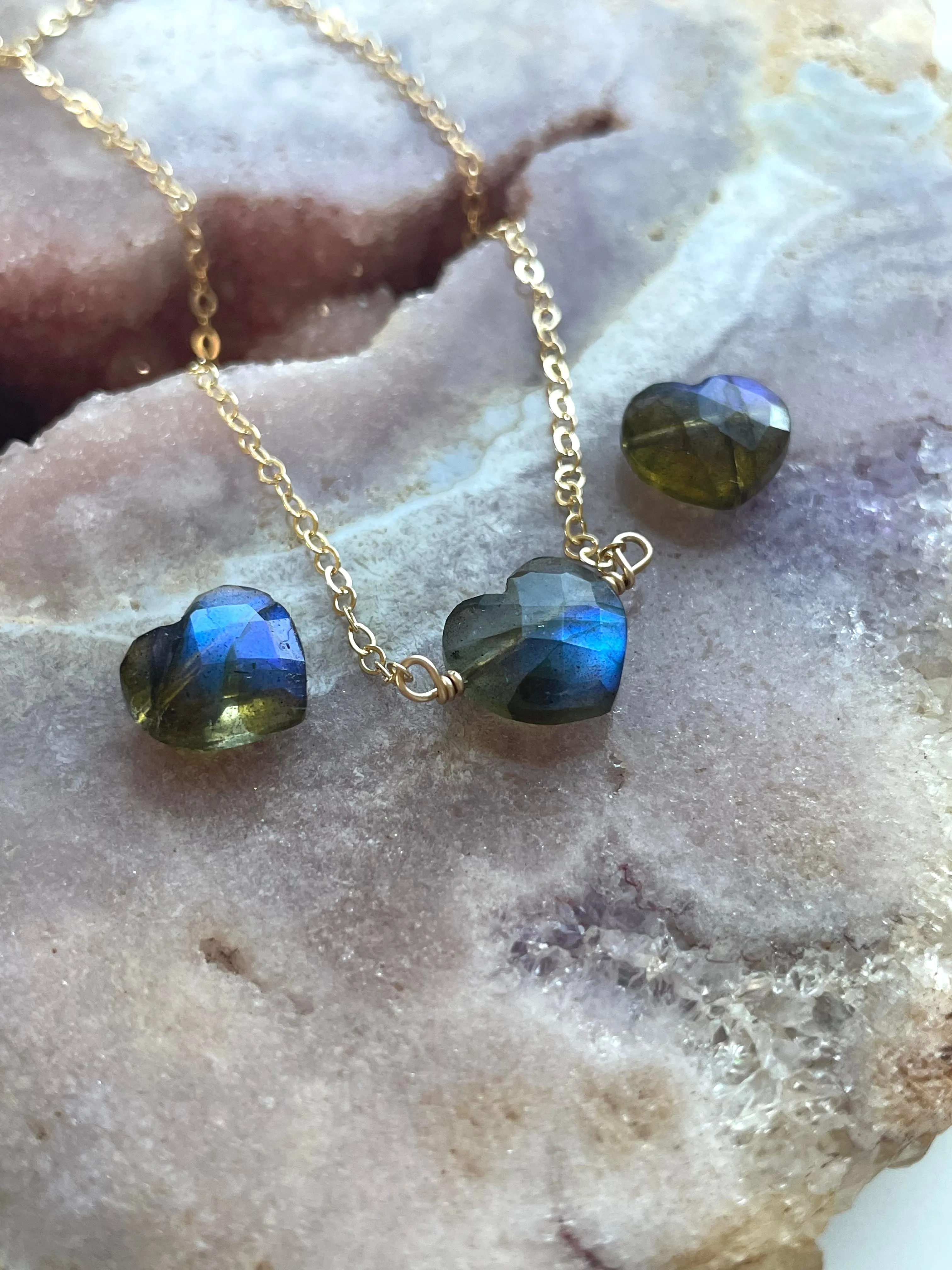 Labradorite Heart Pendant Necklace