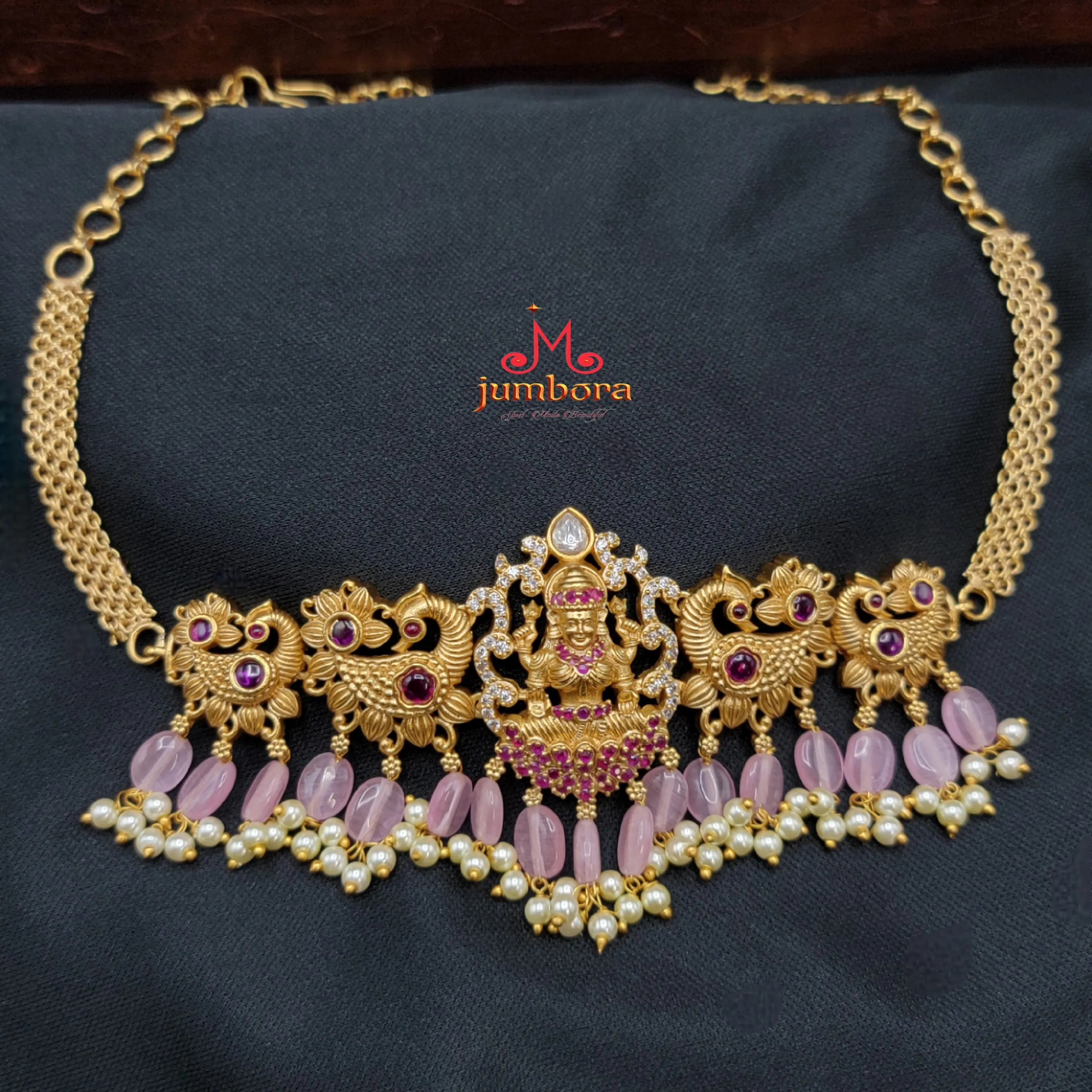 Lakshmi Necklace in Choker Style with Kemp Temple Jewelry