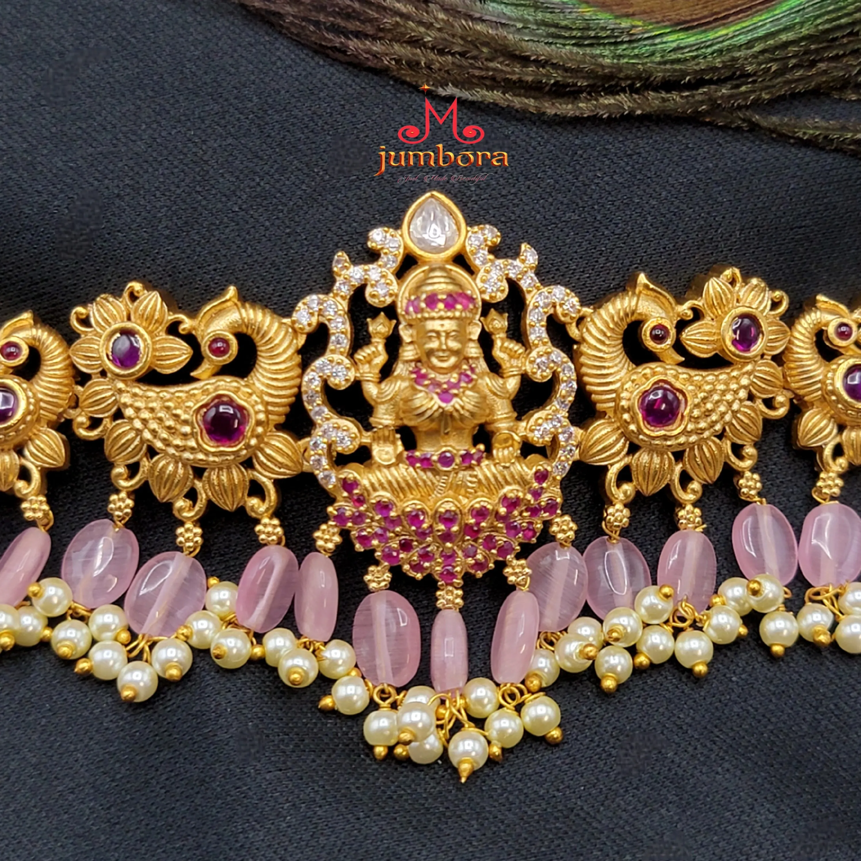 Lakshmi Necklace in Choker Style with Kemp Temple Jewelry