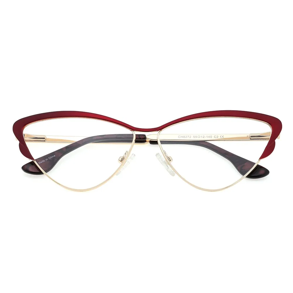 Laoyehui Women's Eyeglasses Cat Eye Reading Glasses Ch8272