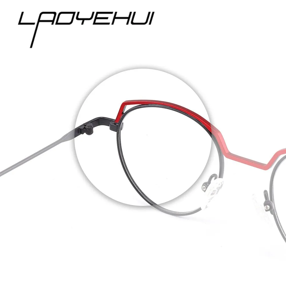 Laoyehui Women's Full Rim Round Cat Eye Acetate Alloy Reading Glasses Anti-Blue Glg9137