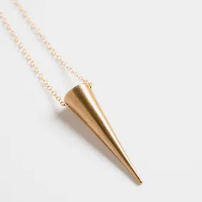 Large Brass Spike Layering Necklace