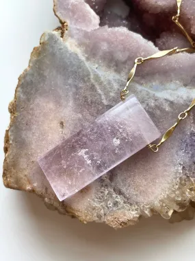 Large Pink Kunzite Crystal Statement Necklace on 14kt Gold Filled Chain