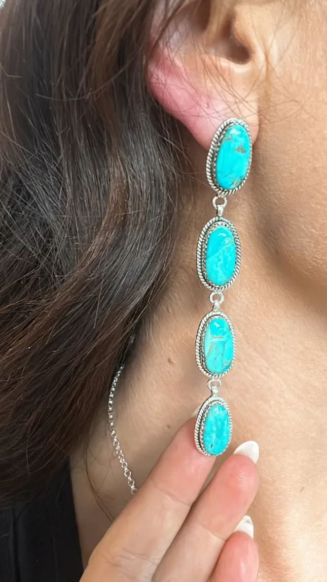 Large Stone Drop Earrings