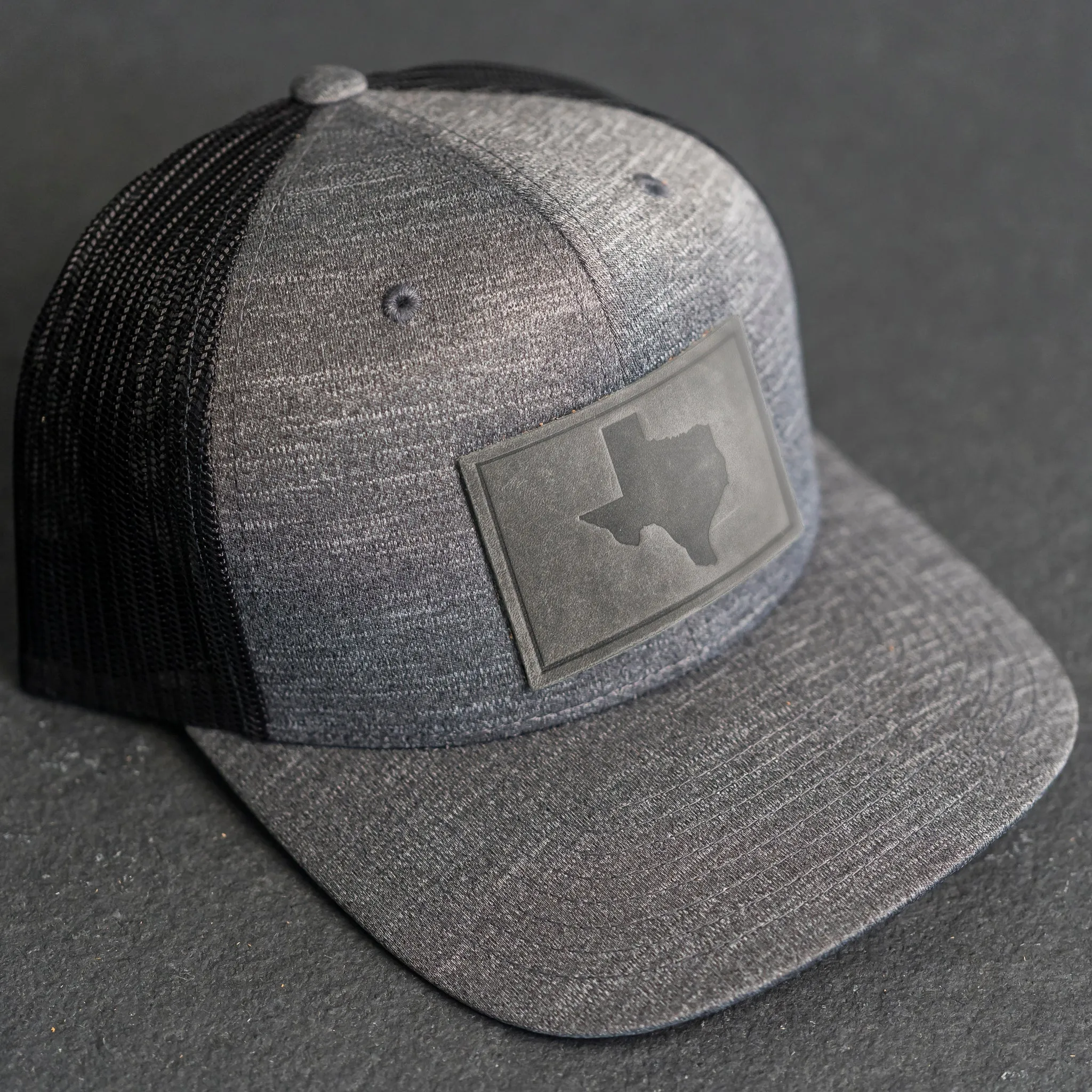 Leather Patch Performance Style Trucker Hat - Texas Stamp