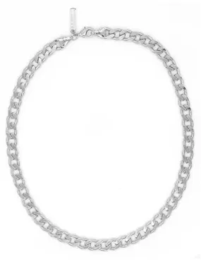 Leila Cuban Link Choker, Silver