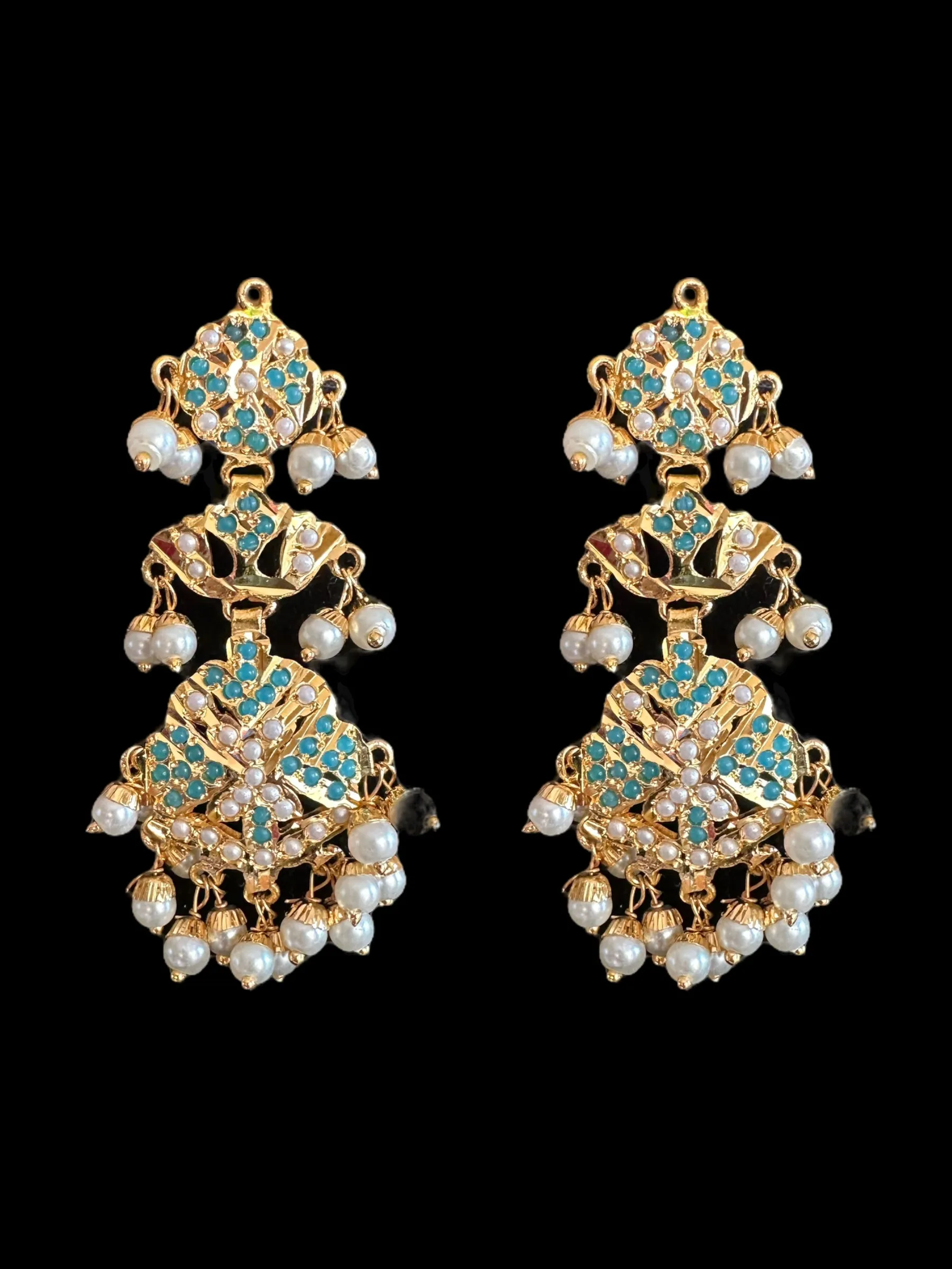 LN207 Rani haar with fresh water pearls in turquoise ( READY TO SHIP )