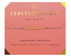 Lucky Feather Sentiments Bracelet - Congratulations