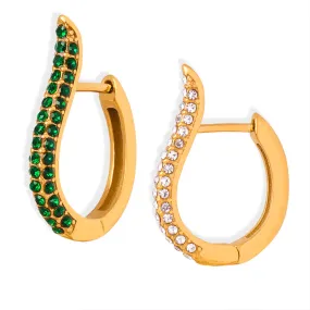 Luxurious 18K Gold Plated Zircon Earrings with Unique Cross-Border Design