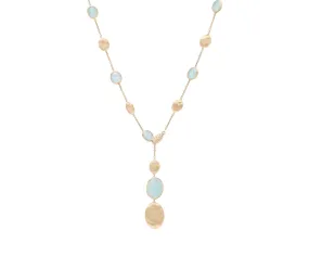 Marco Bicego 18K Yellow Gold, Aquamarine and Diamond Necklace