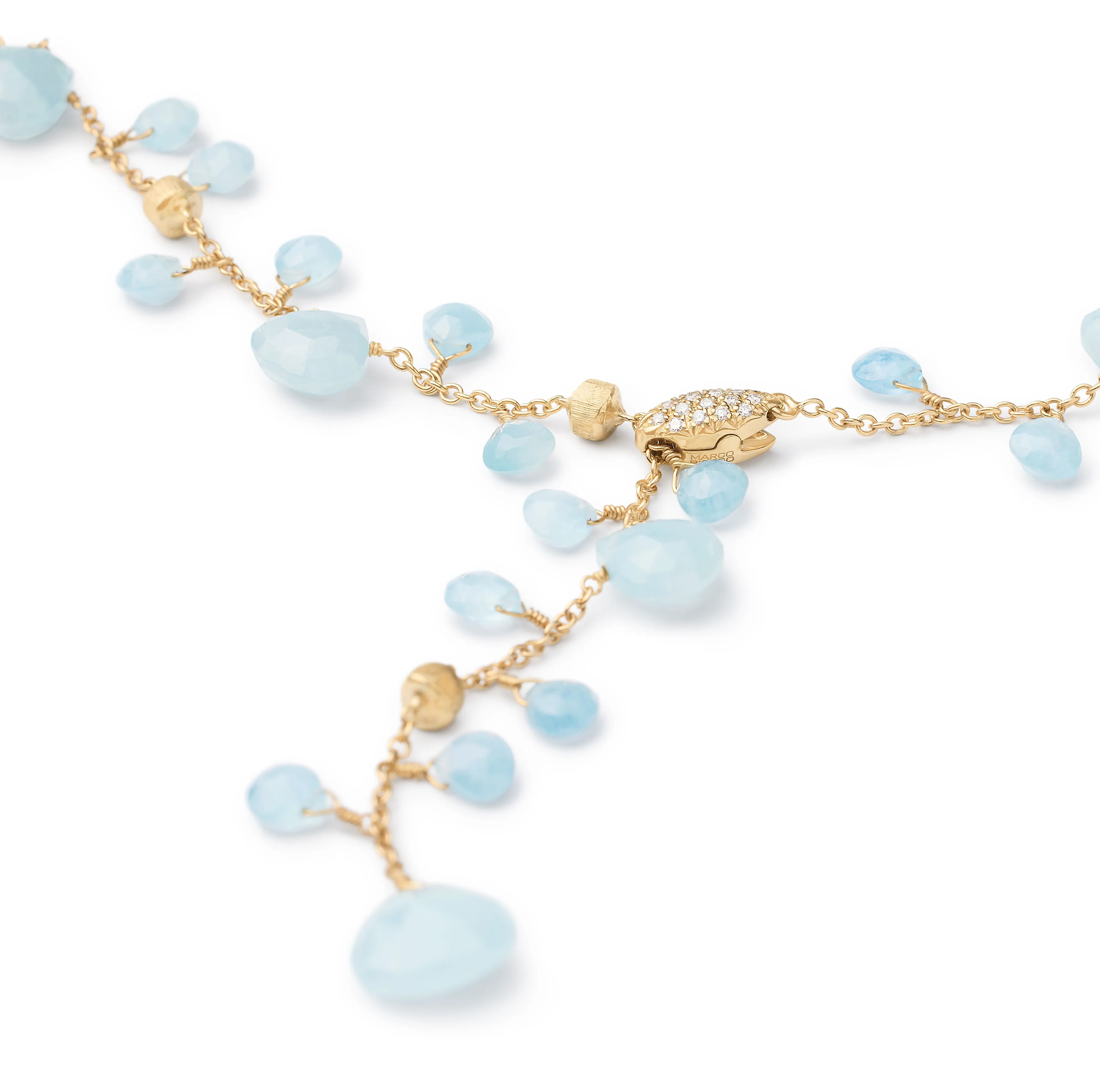 Marco Bicego Paradise Aquamarine and Diamond Lariat Necklace