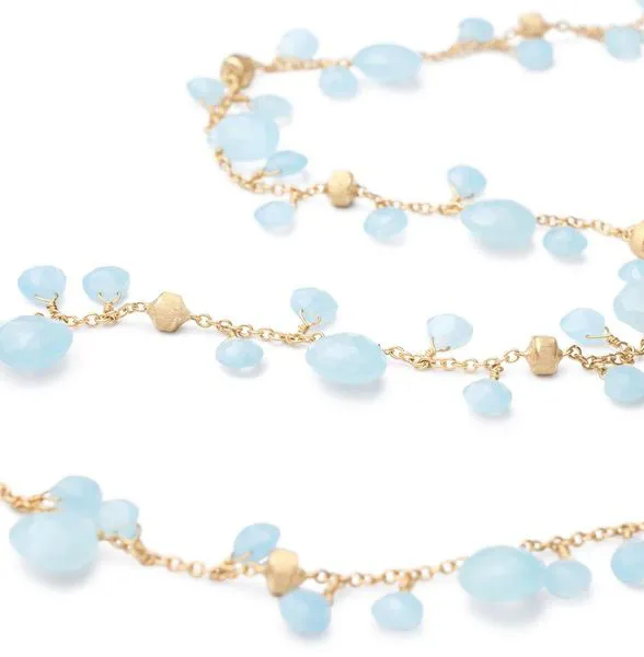 Marco Bicego Paradise Yellow Gold Aquamarine Necklace