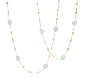 Marco Bicego Siviglia Yellow Gold Aquamarine Long Necklace