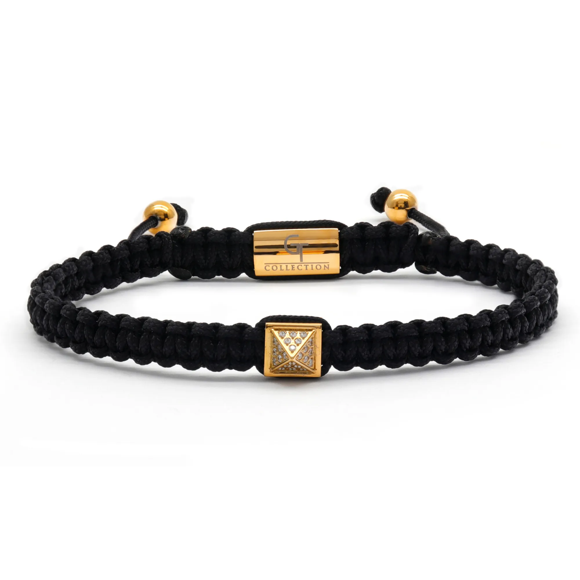 Men's Golden Pyramid Bracelet with Zircon