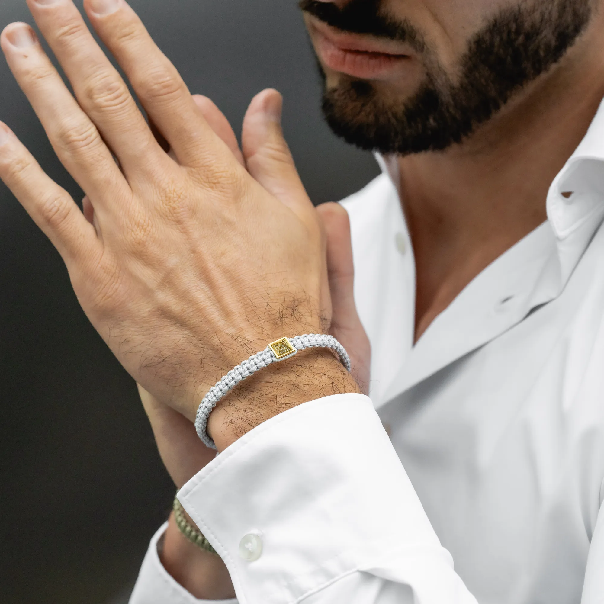 Men's Pyramid Bracelet with Zircon