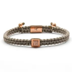 Men's Rose Gold Pyramid Bracelet with Zircon