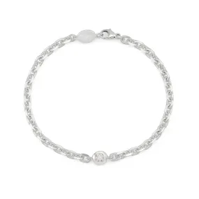 Men's White Topaz Chain Bracelet