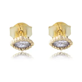 Mini Marquise Zircon Silver Studs Earrings for Women